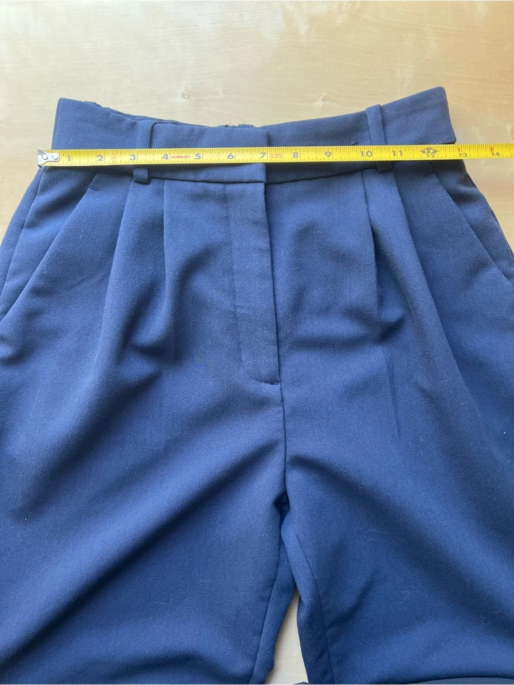 Abercrombie & Fitch Curve Love Navy Wide-Leg Trousers Old Money Effortless Pants - Picture 6 of 10